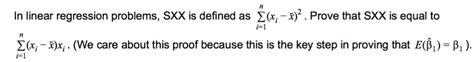 sxx|Sxx in linear regression